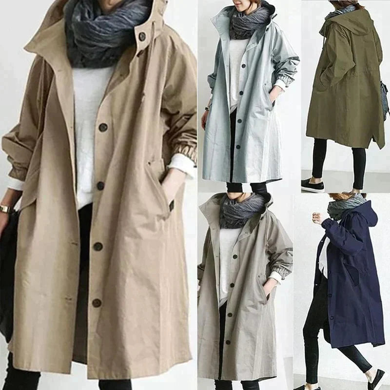 Zara | Women's Hooded Waterproof Jacket - Beige - Image 3