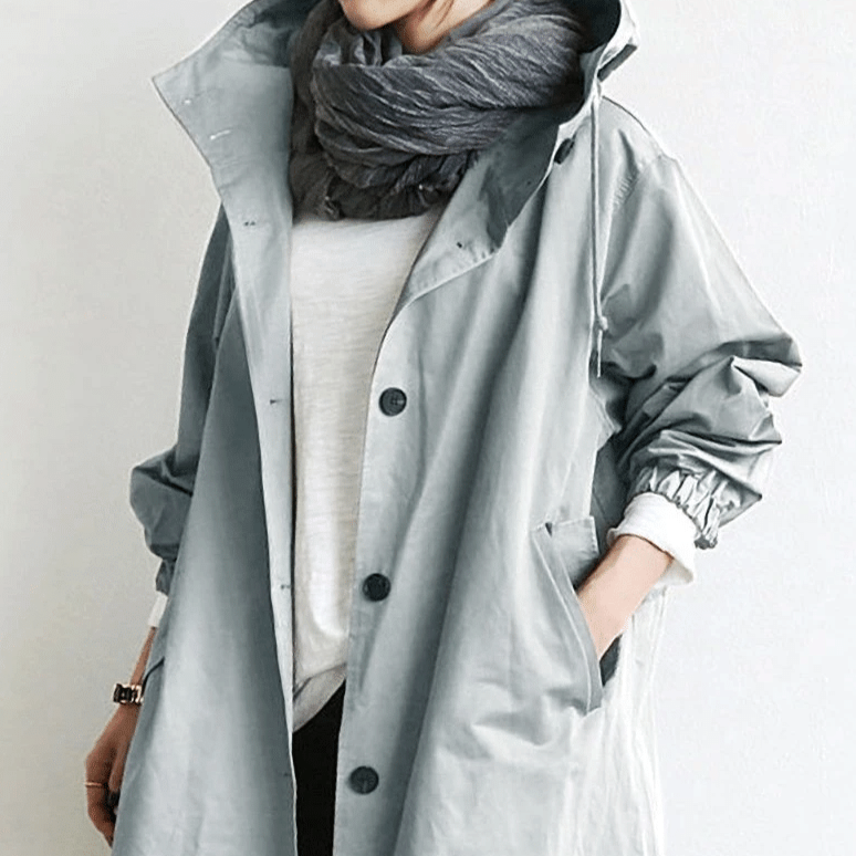 Zara | Women's Hooded Waterproof Jacket - Beige - Image 5