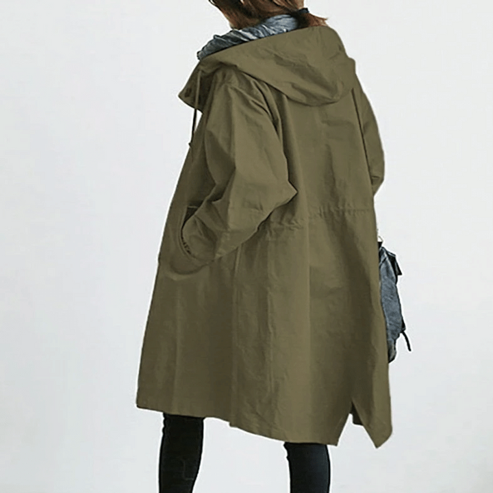 Zara | Women's Hooded Waterproof Jacket - Beige - Image 7