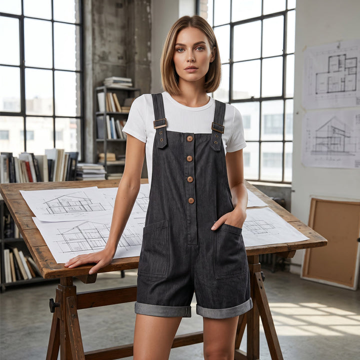 Zarveth | Women's Denim Short Overalls Dungarees - Image 5