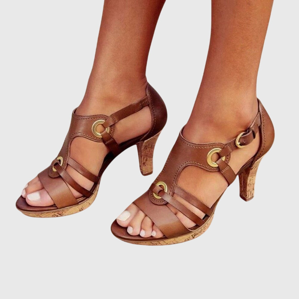 Zelindra | Women's Heeled Sandals Buckle Strap - Image 1