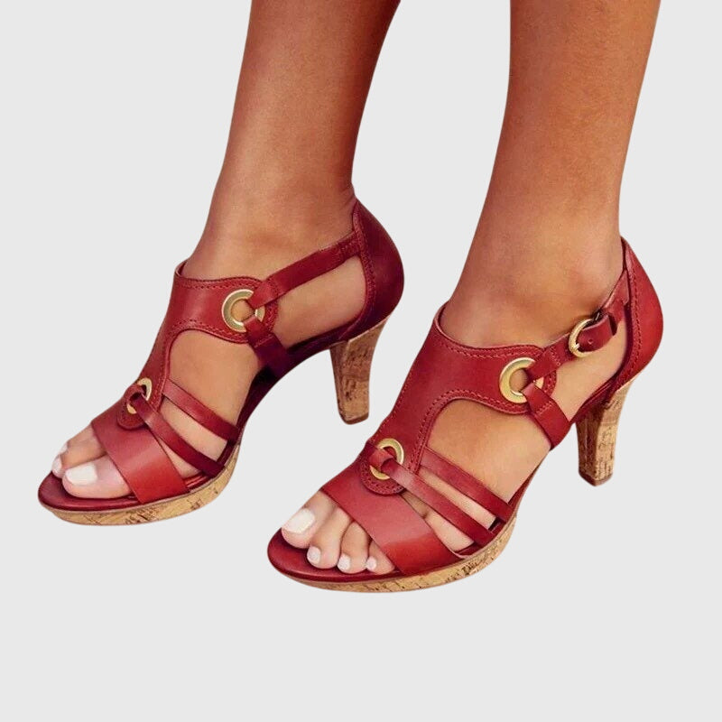 Zelindra | Women's Heeled Sandals Buckle Strap - Image 2