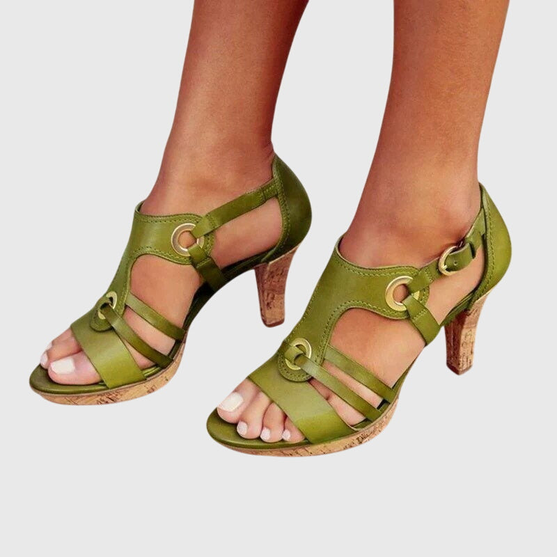 Zelindra | Women's Heeled Sandals Buckle Strap - Image 3