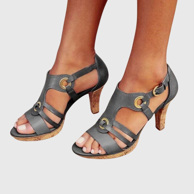 Zelindra | Women's Heeled Sandals Buckle Strap - Image 4