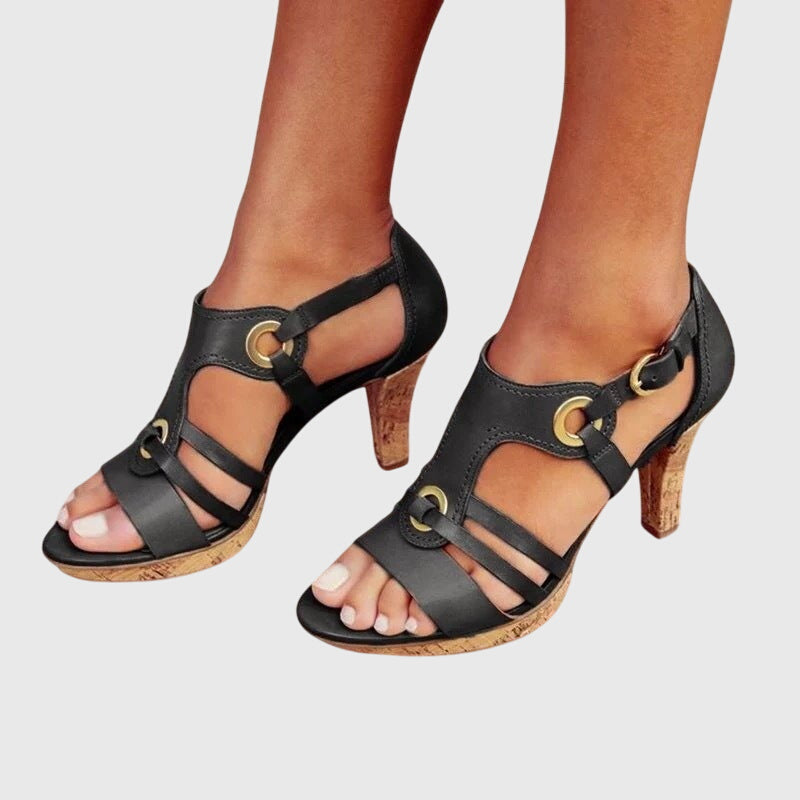Zelindra | Women's Heeled Sandals Buckle Strap - Image 5