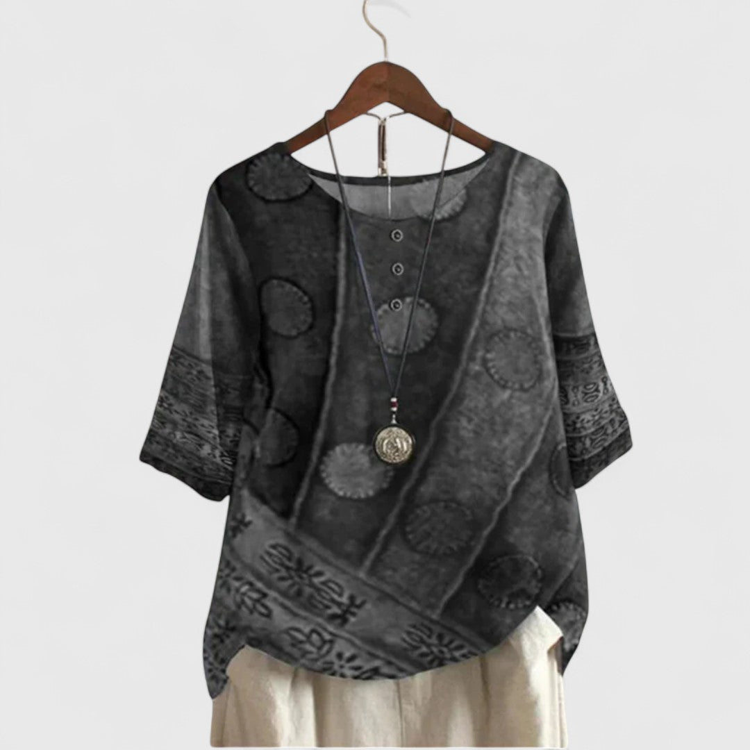 Zelvaine | Women's Boho Top Short Sleeve Print - Image 2