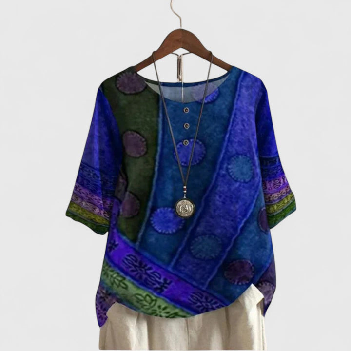 Zelvaine | Women's Boho Top Short Sleeve Print - Image 5