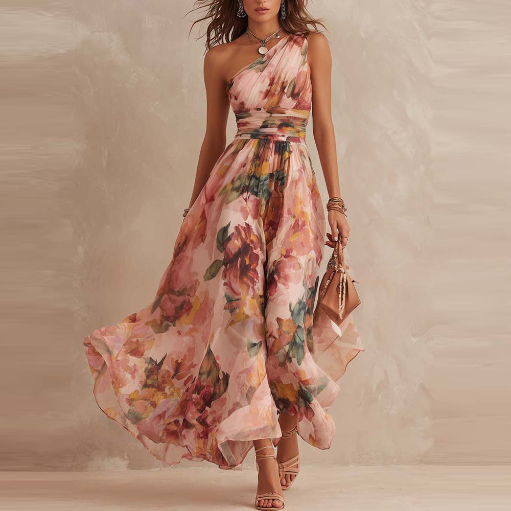 Zelvaine | Women's Maxi Dress One Shoulder - Image 1