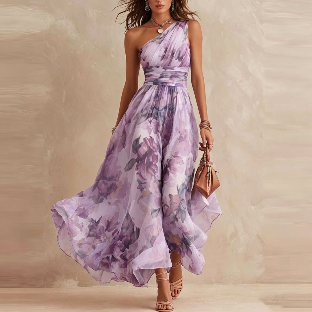 Zelvaine | Women's Maxi Dress One Shoulder - Image 3