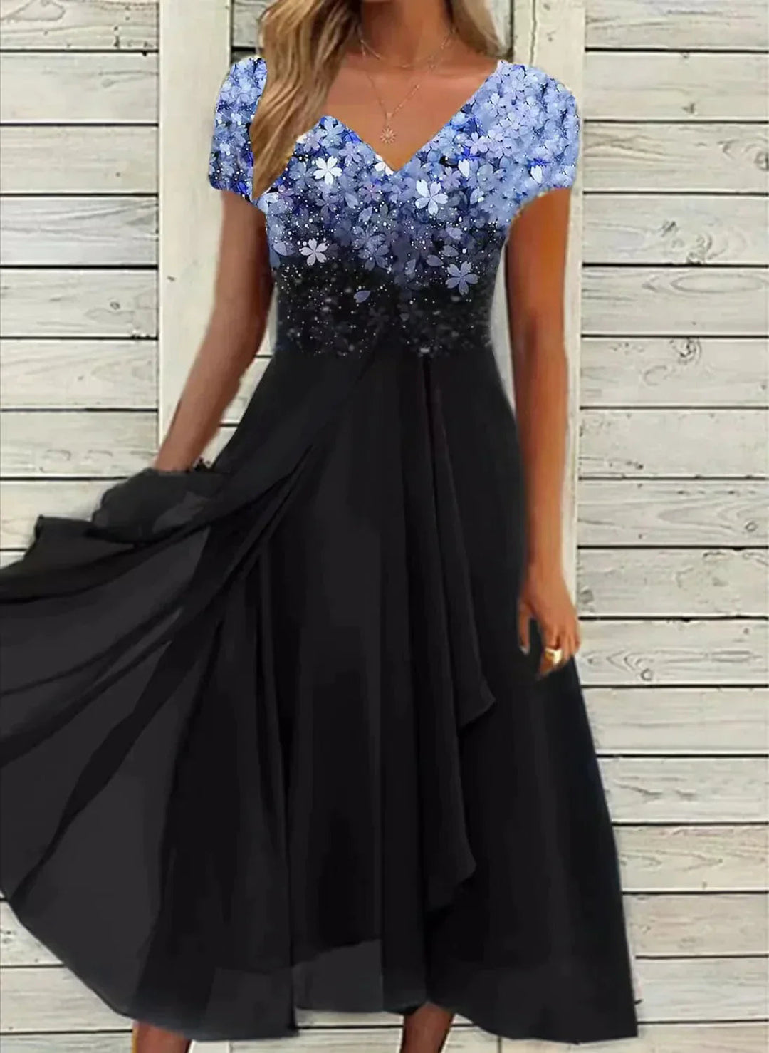 Zelvara | Women's Cocktail Party Dress Midi - Image 1
