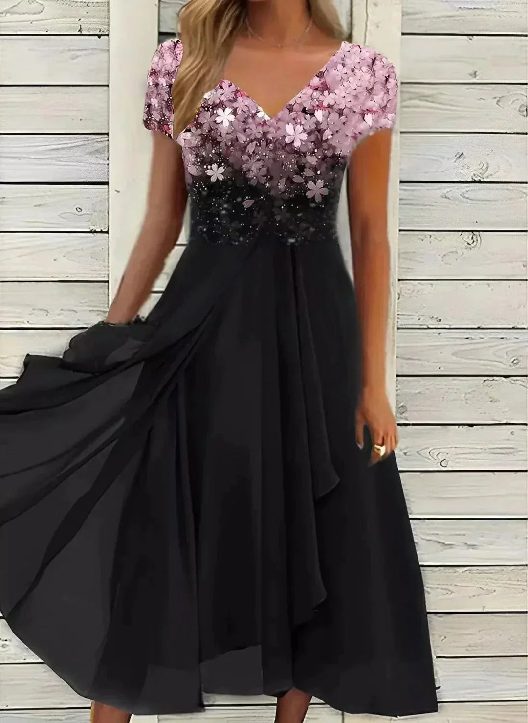 Zelvara | Women's Cocktail Party Dress Midi - Image 2