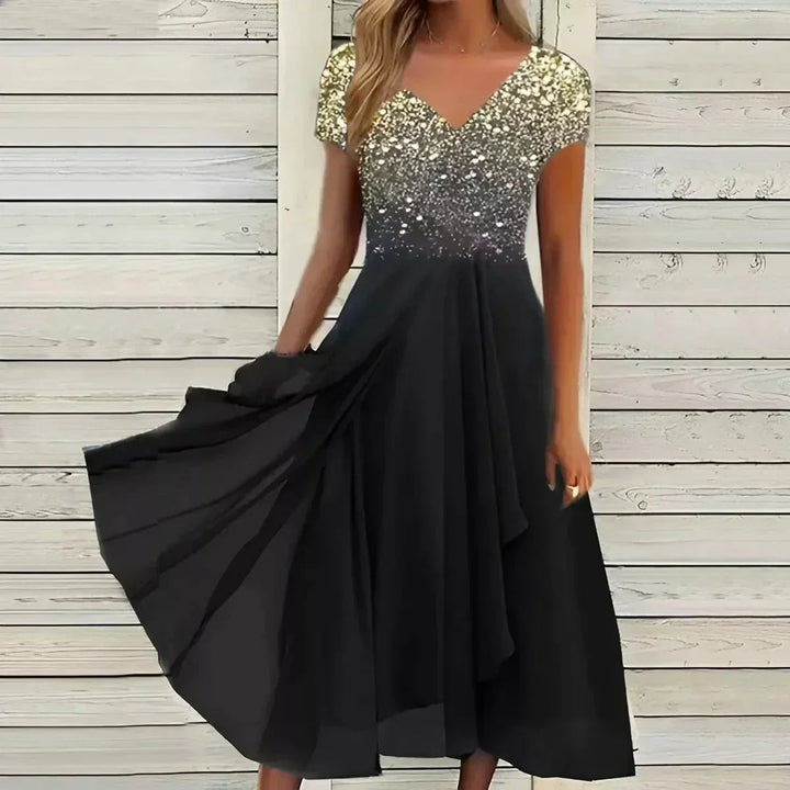 Zelvara | Women's Cocktail Party Dress Midi - Image 3