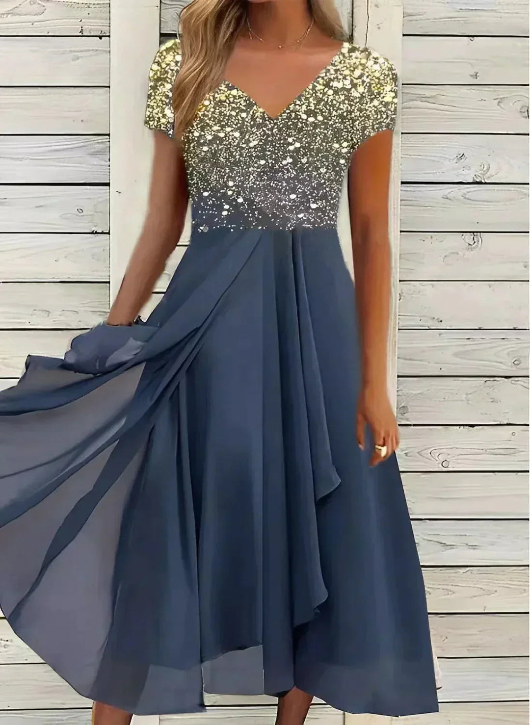 Zelvara | Women's Cocktail Party Dress Midi - Image 6