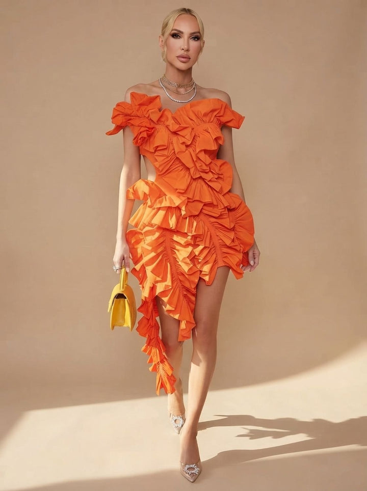 Zelvenna | Women's Cocktail Dress Ruffle Mini - Image 2