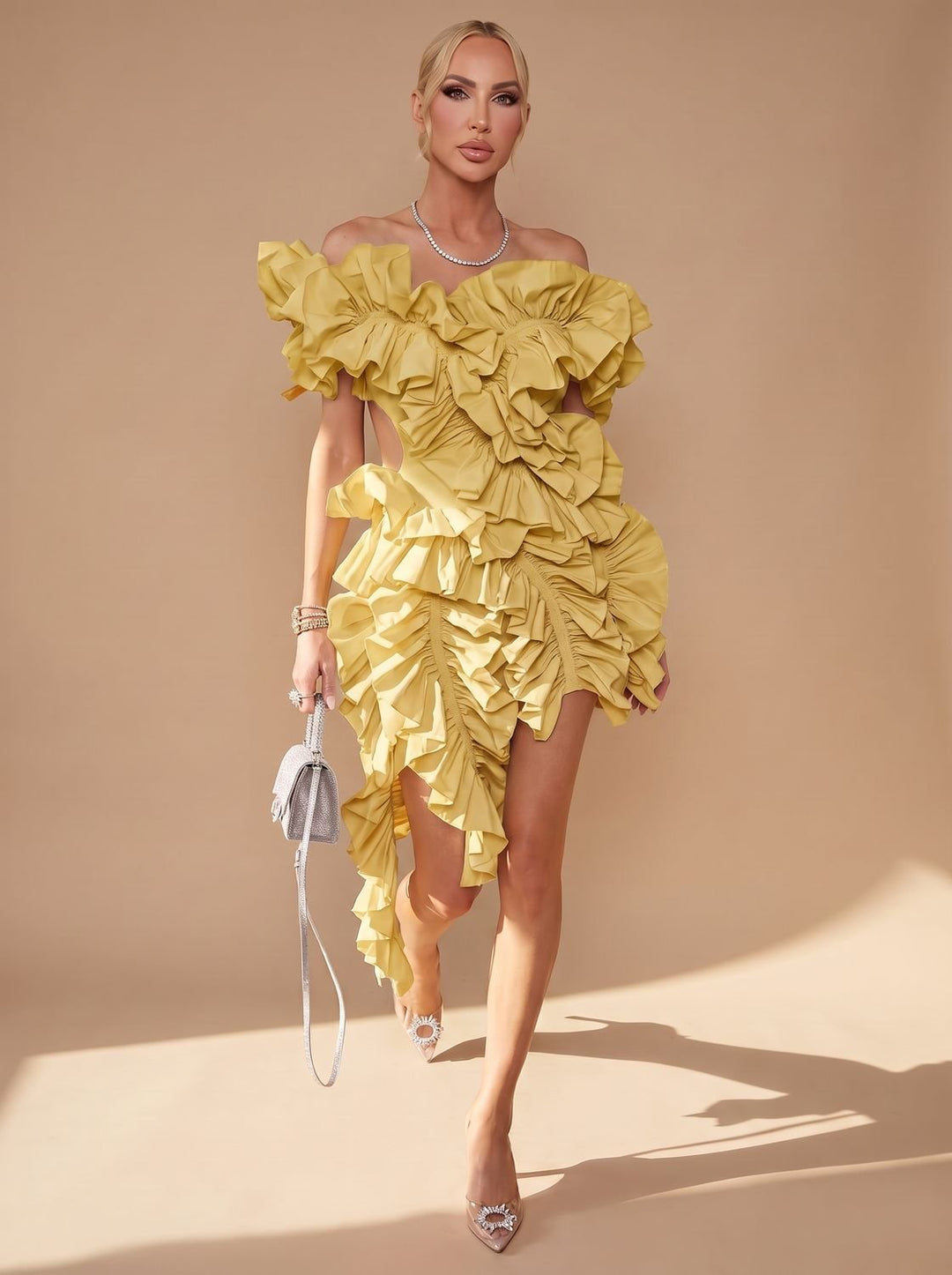 Zelvenna | Women's Cocktail Dress Ruffle Mini - Image 6