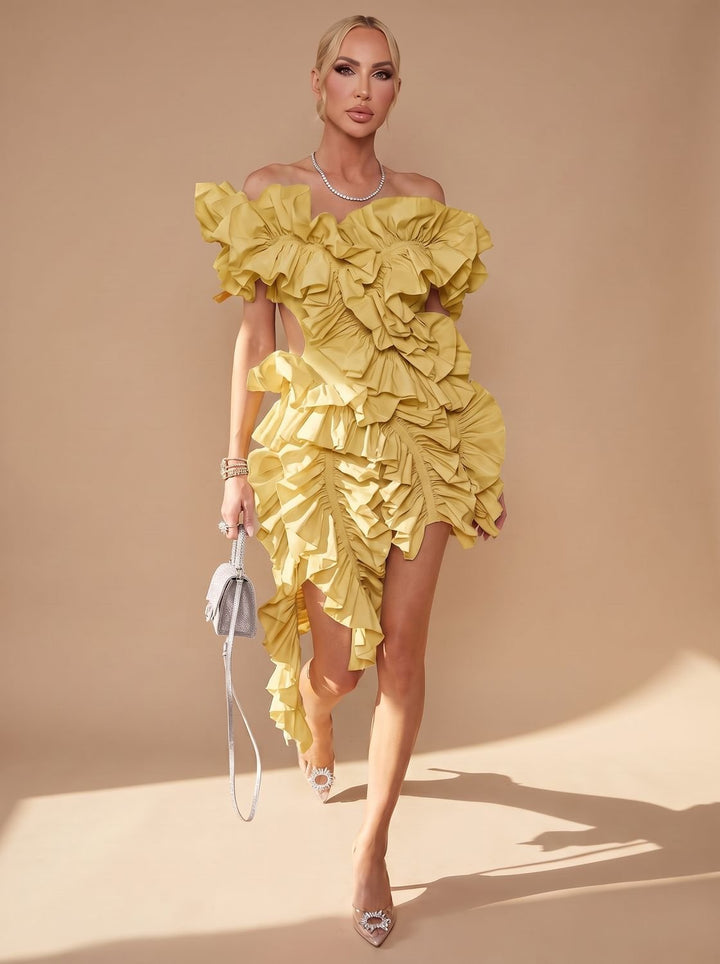 Zelvenna | Women's Cocktail Dress Ruffle Mini - Image 6