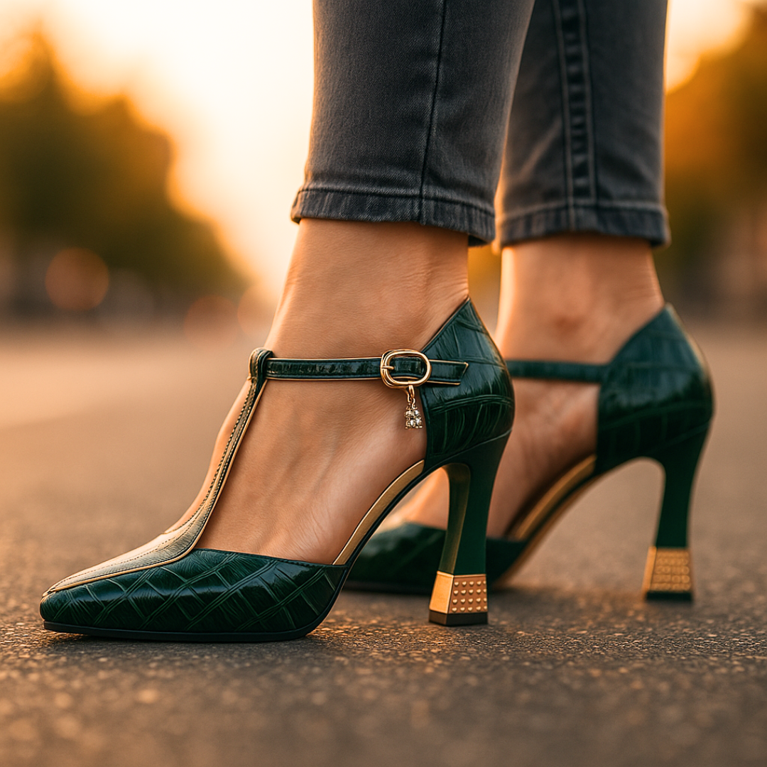 Zelvette | Women's Block Heels T-Strap Party Heels - Image 6