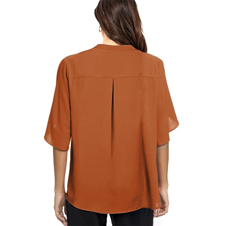 Zelvira | Women's Boho Blouse Split Sleeve Top - Royal Blue - Image 7