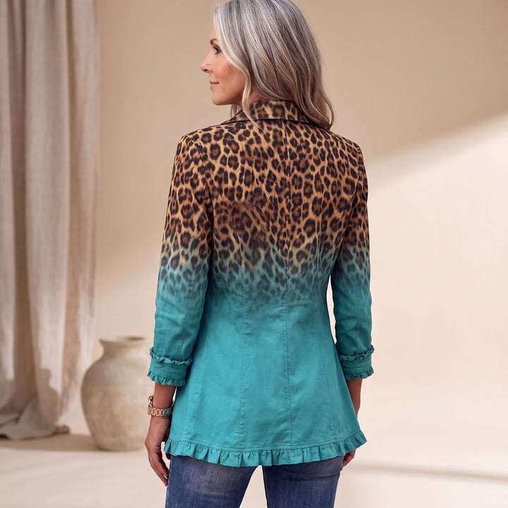Zelvorne | Women's Ombre Ruffle Blazer Jacket - Image 4