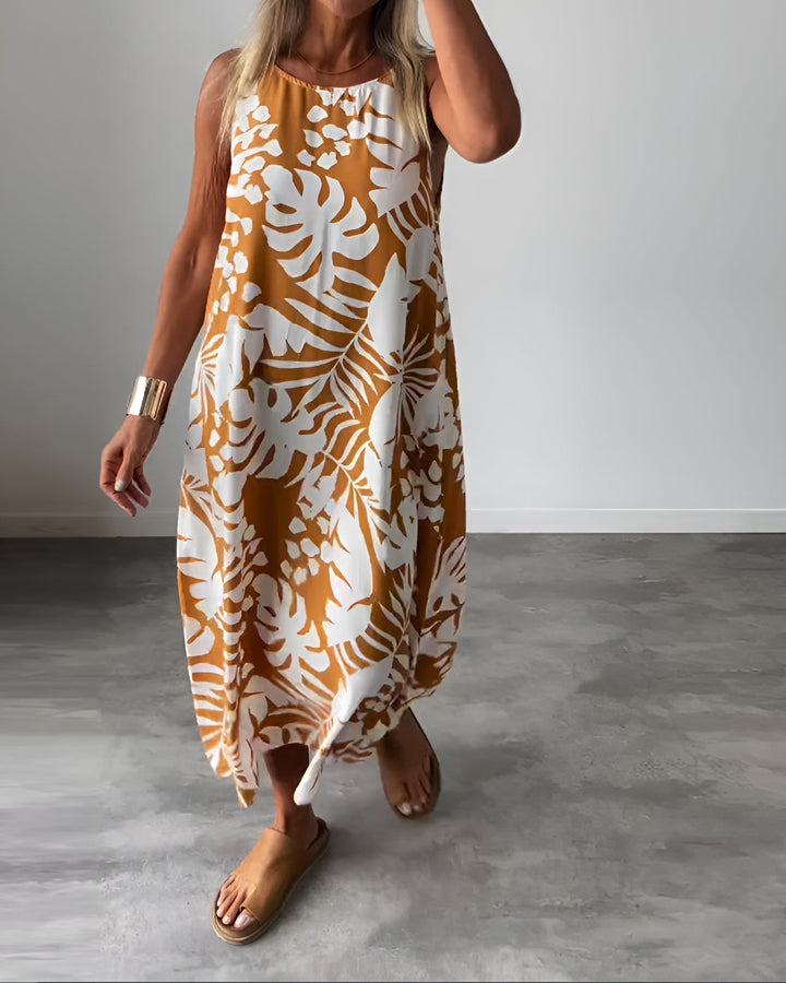 Zindara | Women's Tropical Print Sleeveless Maxi Dress - Image 4