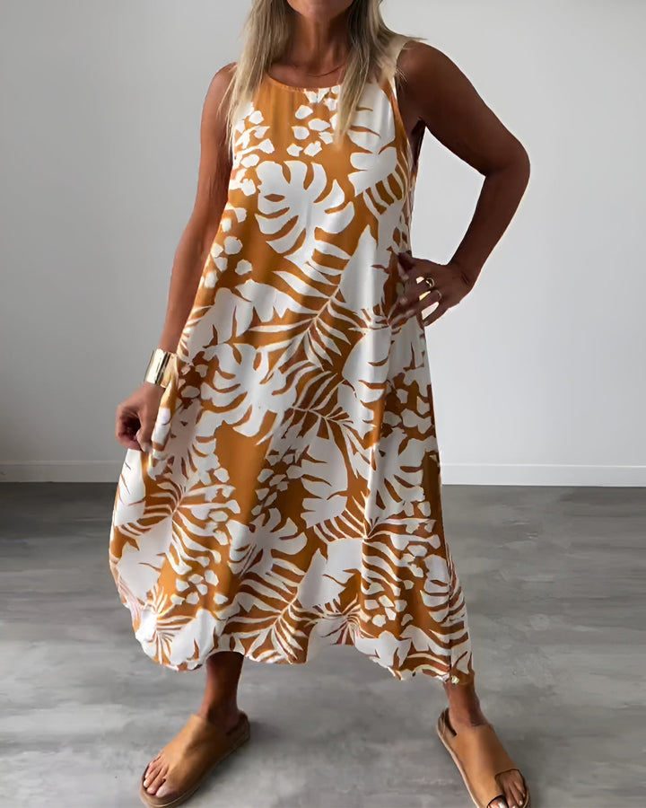 Zindara | Women's Tropical Print Sleeveless Maxi Dress - Image 6