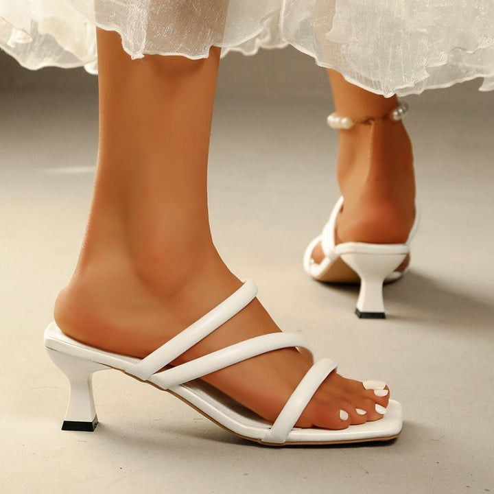 Zindelle | Women's Strappy Heeled Sandals Square Toe - Black - Image 3