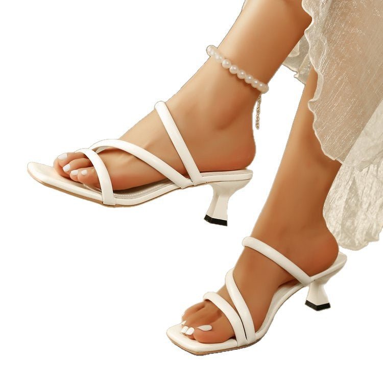 Zindelle | Women's Strappy Heeled Sandals Square Toe - Black - Image 4