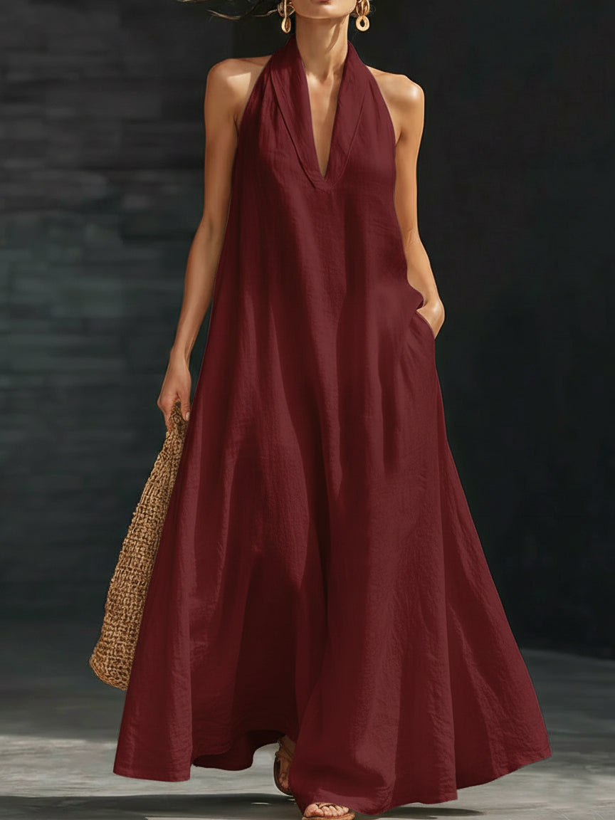 Zindra | Women's Halter Neck Maxi Dress - Image 3