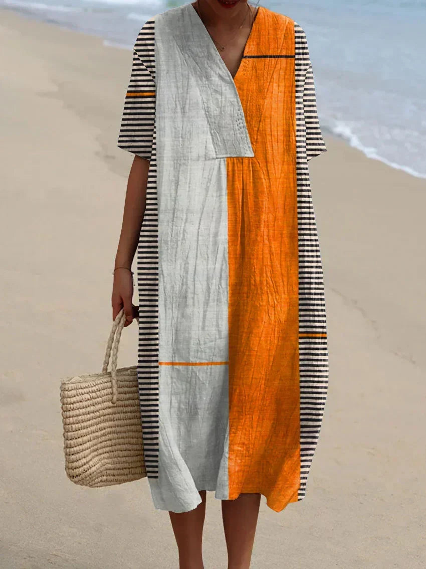 Zivara | Women's Geometric Print Midi Dress - Image 1