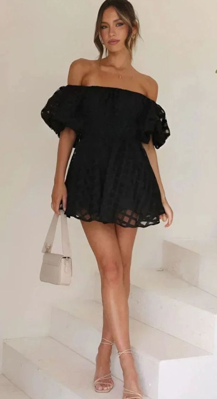 Zivarne | Women's Off-Shoulder Mini Dress - Black - Image 1