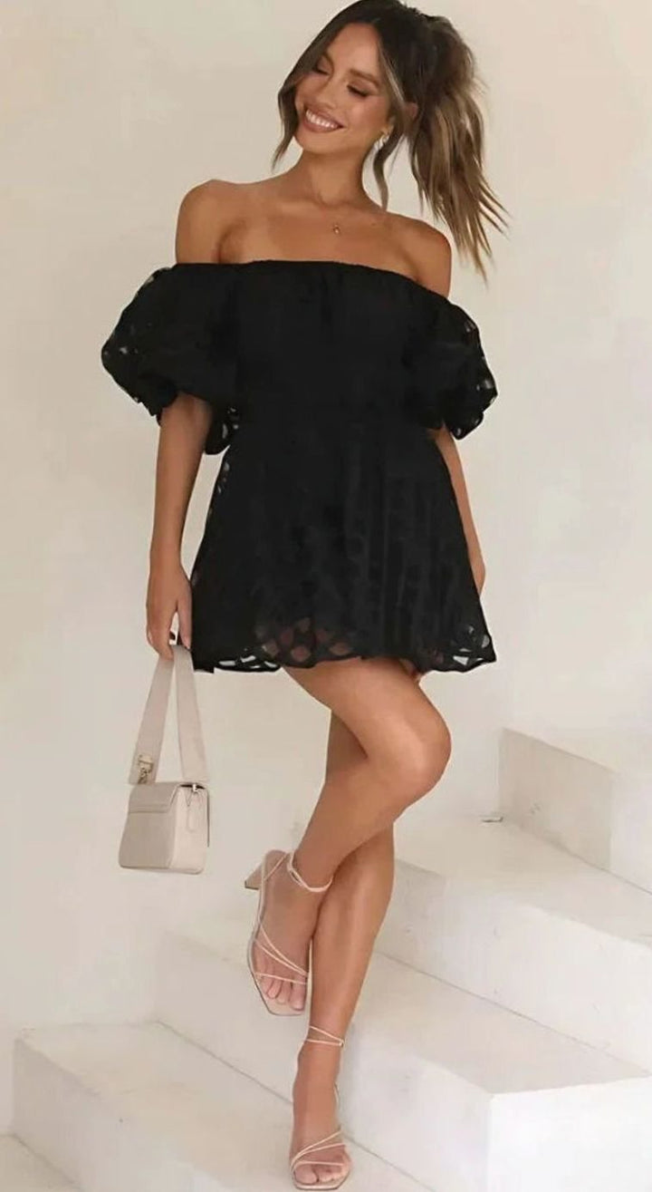 Zivarne | Women's Off-Shoulder Mini Dress - Black - Image 3