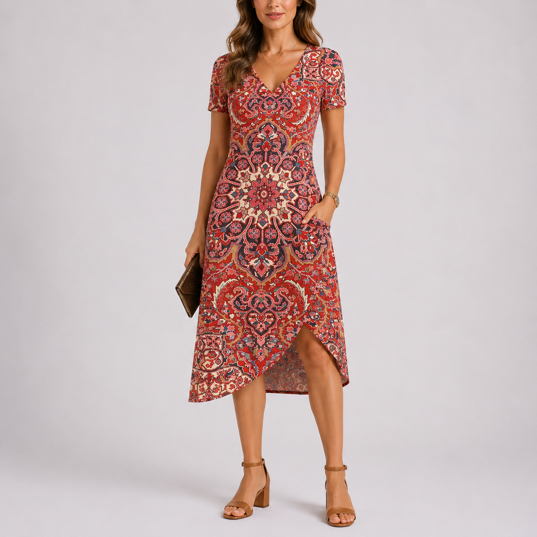 Zivelle | Women's Print Midi Summer Dress - Image 3