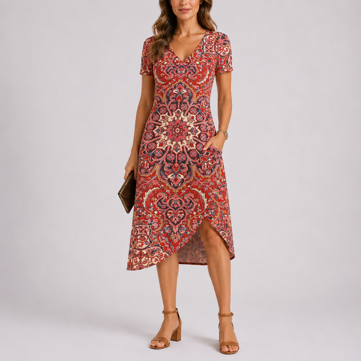 Zivelle | Women's Print Midi Summer Dress - Image 3