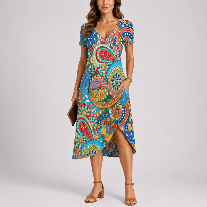 Zivelle | Women's Print Midi Summer Dress - Image 5