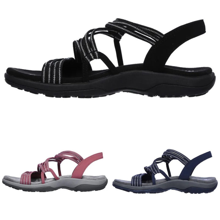 Zivelle | Women's Strappy Elastic Walking Sandals - Image 3