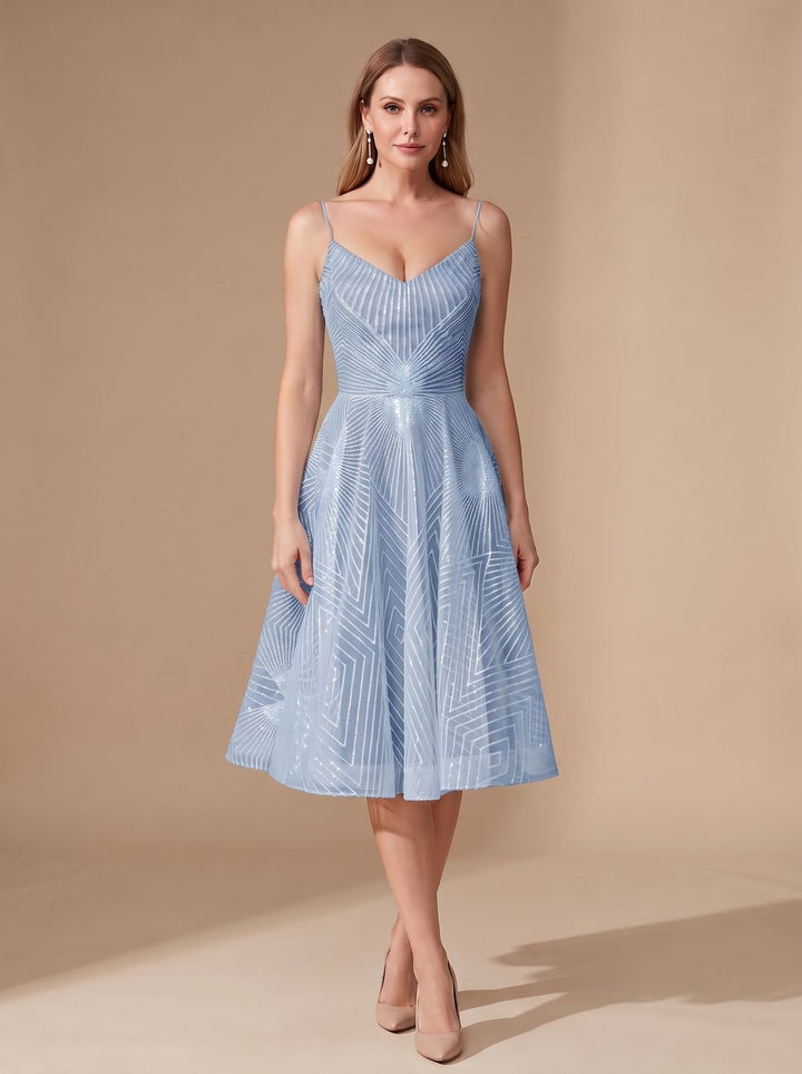 Zivette | Women's Cocktail Dress Geometric Lace Midi - White - Image 4