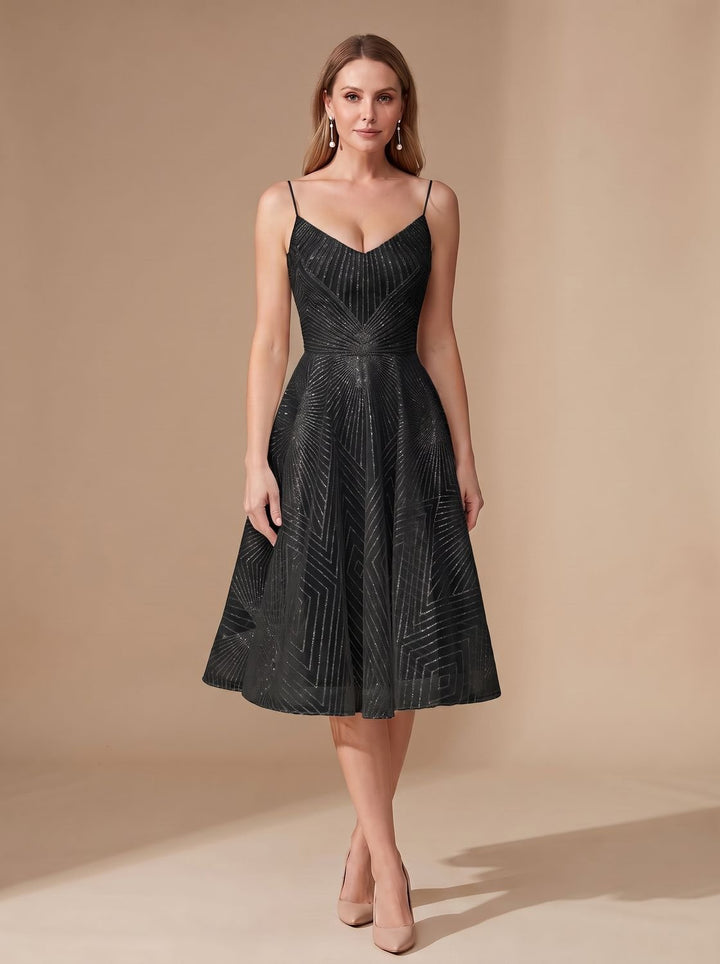 Zivette | Women's Cocktail Dress Geometric Lace Midi - White - Image 5