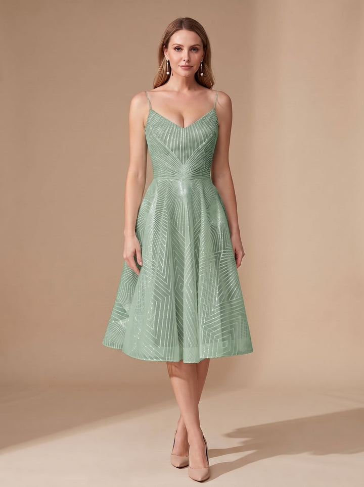 Zivette | Women's Cocktail Dress Geometric Lace Midi - White - Image 6