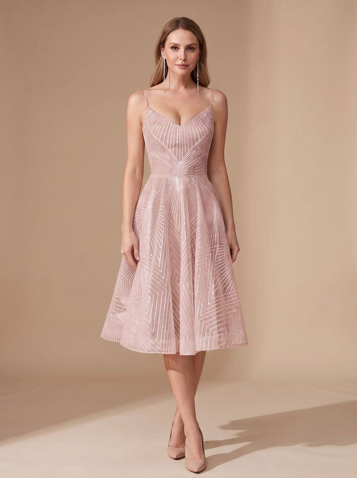 Zivette | Women's Cocktail Dress Geometric Lace Midi - White - Image 8