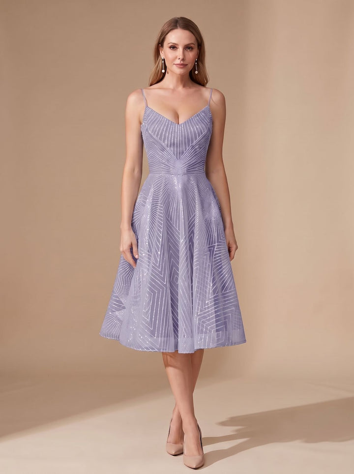 Zivette | Women's Cocktail Dress Geometric Lace Midi - White - Image 9