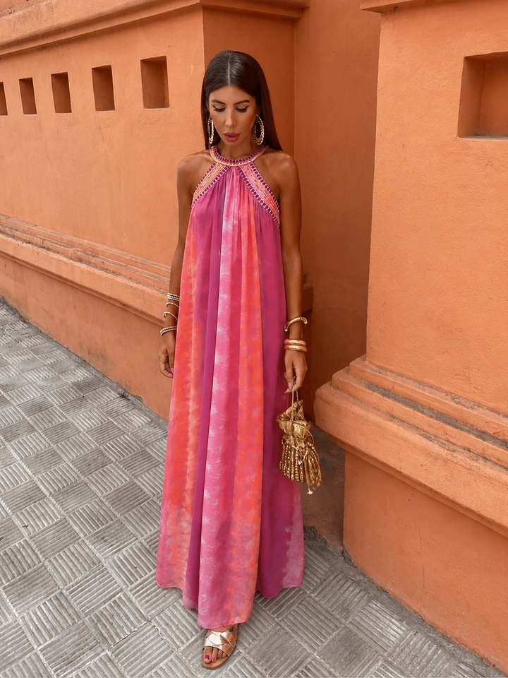 Zivonne | Women's Wedding Guest Maxi Dress - Tie Dye - Image 5