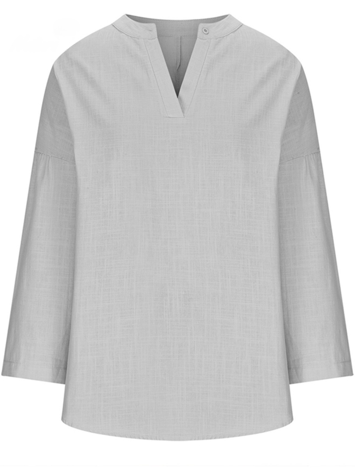Zivorne | Women's Boho Tunic Top Long Sleeve - Light Blue - Image 8