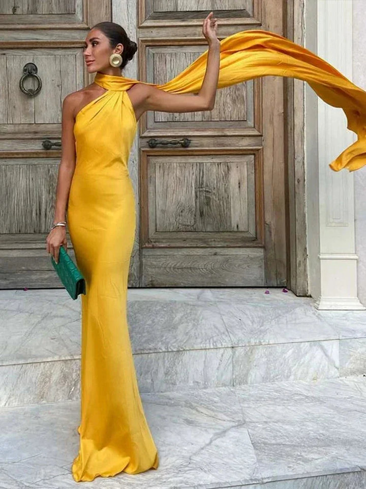 Zivorne | Women's Halter Neck Formal Maxi Dress - Image 5