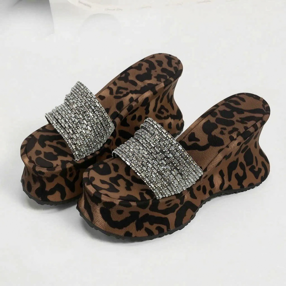 Zolvara | Women's Platform Wedge Sandals Diamante Strap - Image 2