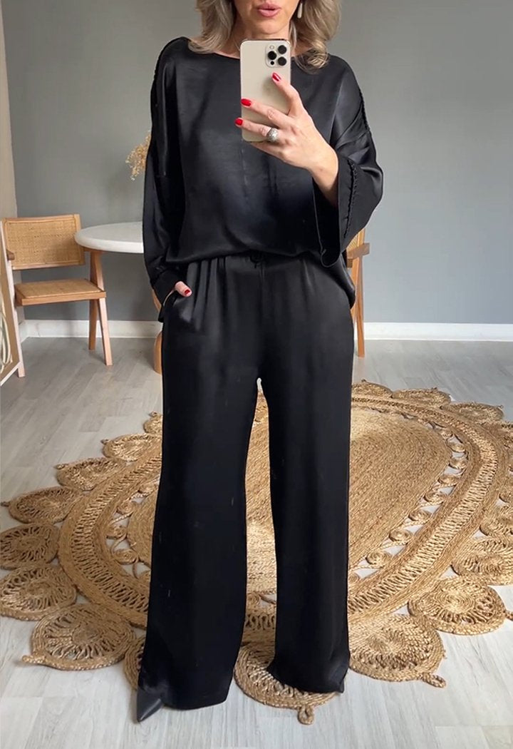 Zolvara | Women's Two Piece Set Wide Leg Pants - Image 1