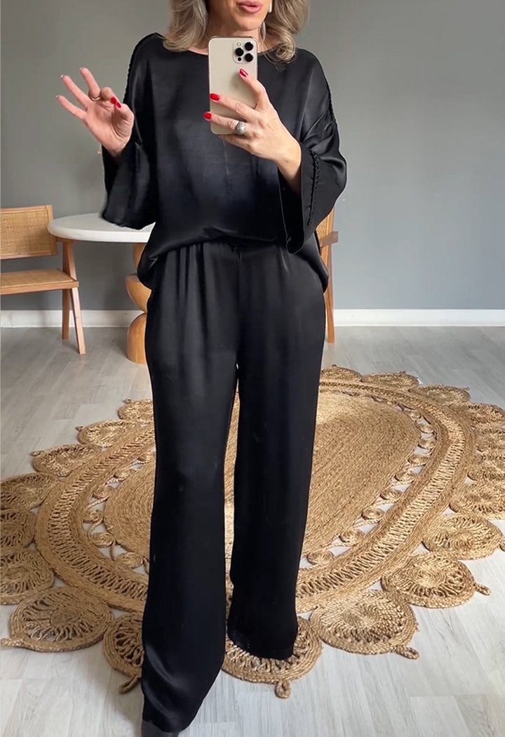 Zolvara | Women's Two Piece Set Wide Leg Pants - Image 2
