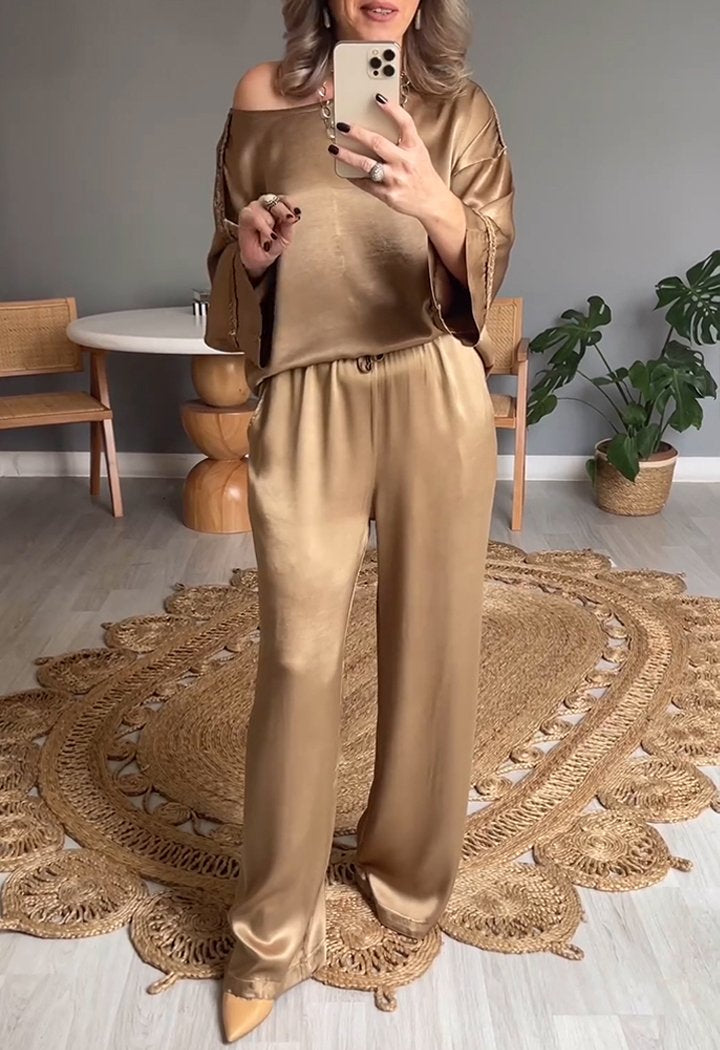 Zolvara | Women's Two Piece Set Wide Leg Pants - Image 4