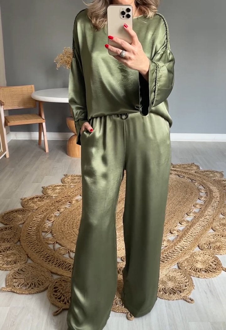 Zolvara | Women's Two Piece Set Wide Leg Pants - Image 5