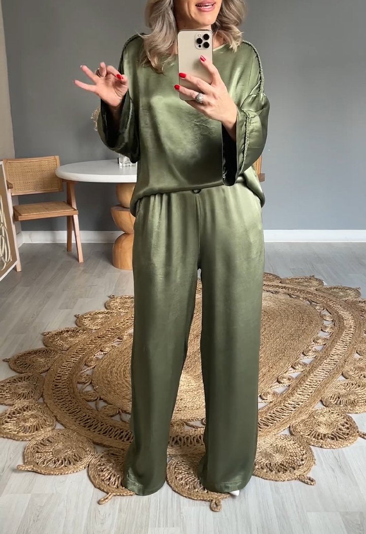 Zolvara | Women's Two Piece Set Wide Leg Pants - Image 6