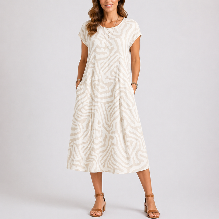 Zolveth | Women's Summer Midi Dress Abstract Print - Image 2